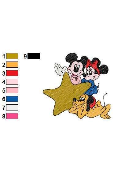 motif Minnie et Mickey